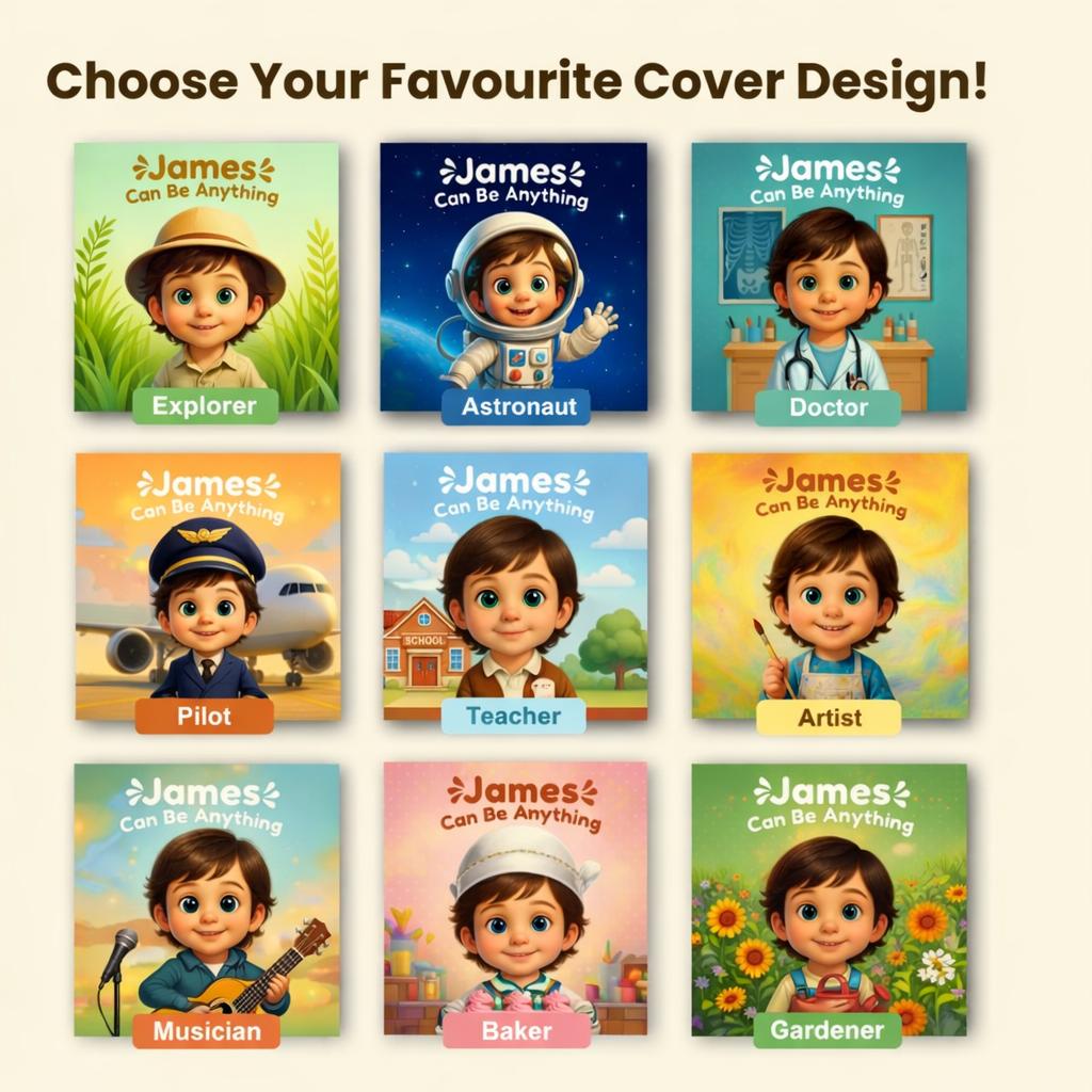 Personalized Kids Book – You Can Be Anything! Custom Baby Book, 1st Birthday Gift, Gift for Nephew, Customisable Story & Character