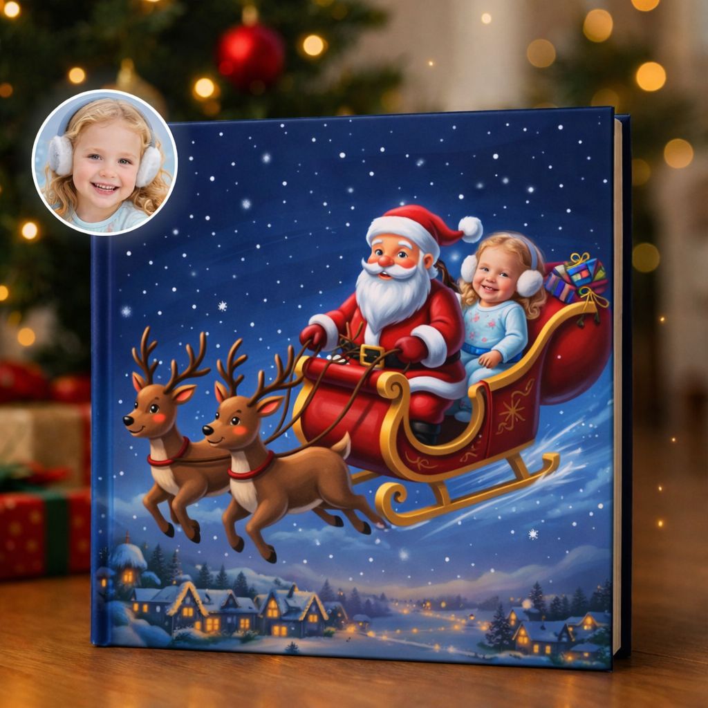 Personalized Christmas Story Book for Kids, Baby’s First Christmas Keepsake, Santa Bedtime Story