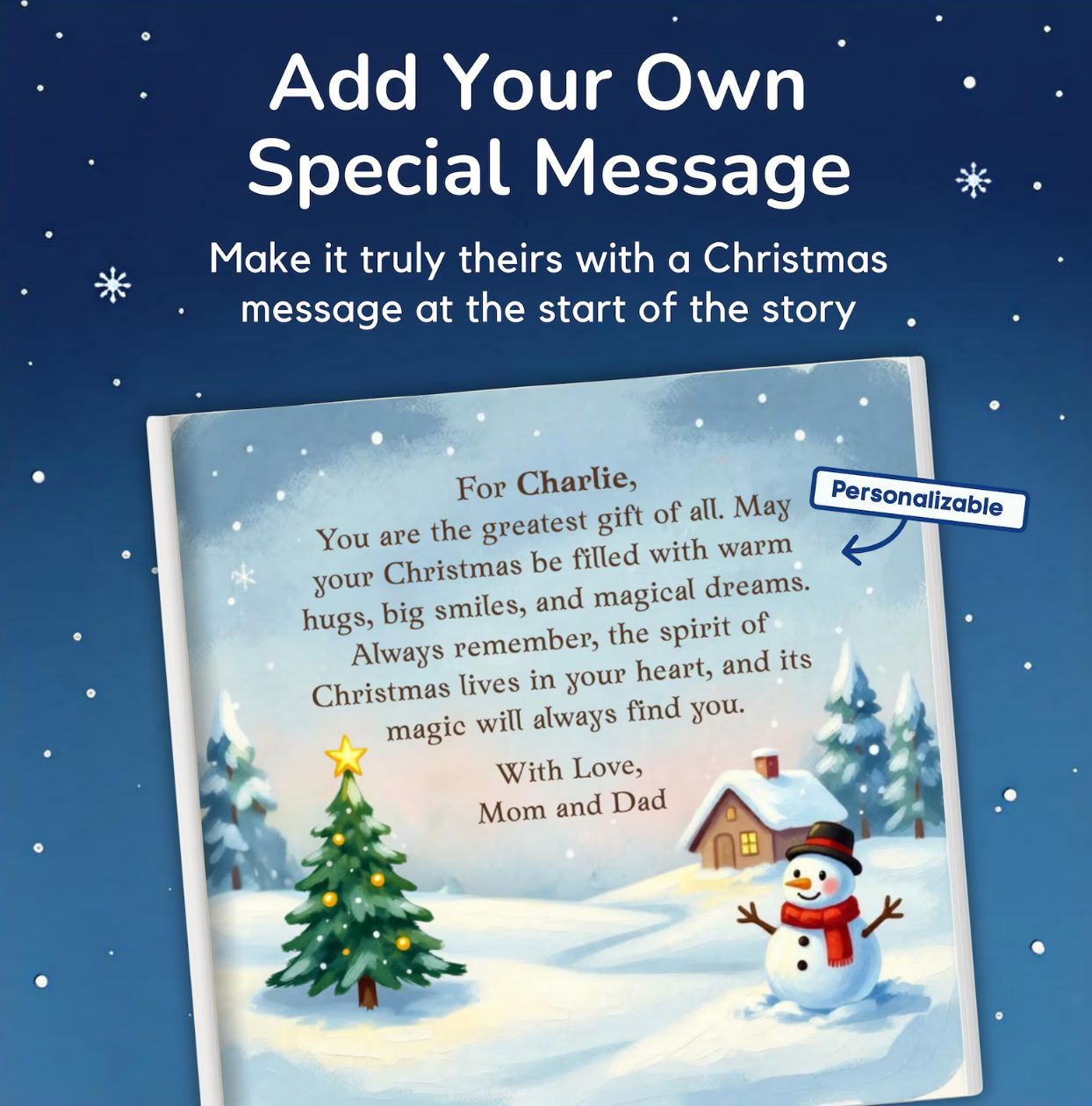 Personalized Christmas Story Book for Kids, Baby’s First Christmas Keepsake, Santa Bedtime Story