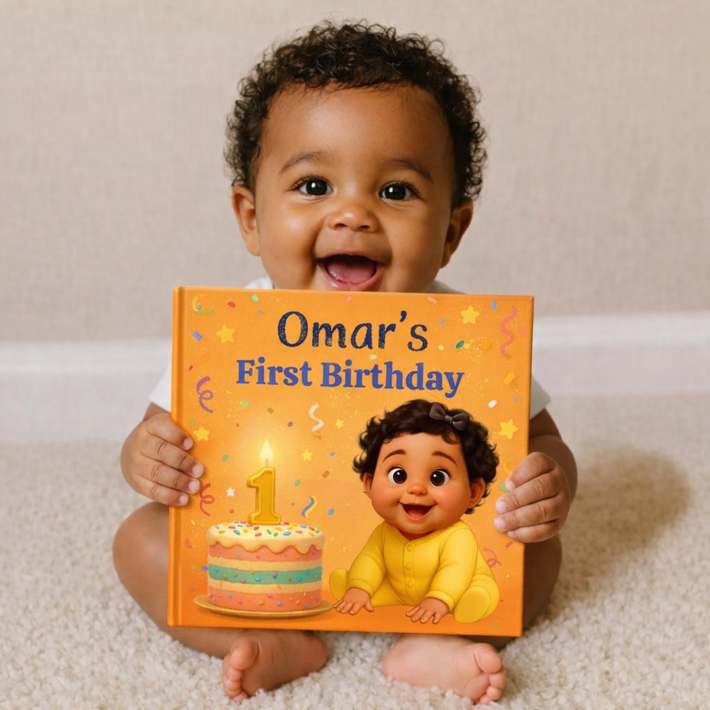 Personalized First Birthday Book, Custom Baby Storybook with Name, 1st Birthday Gift for Boys & Girl, Personalized Baby Keepsake