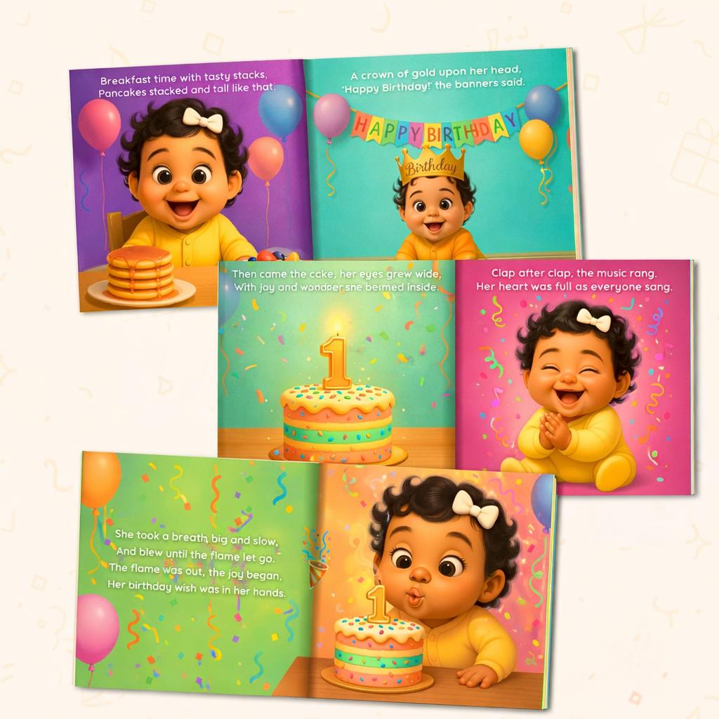 Personalized First Birthday Book, Custom Baby Storybook with Name, 1st Birthday Gift for Boys & Girl, Personalized Baby Keepsake