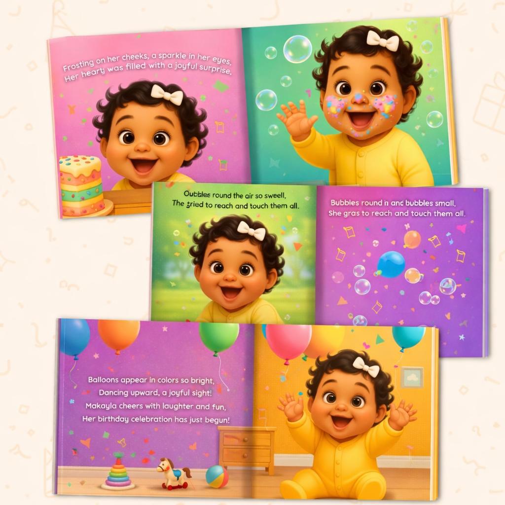 Personalized First Birthday Book, Custom Baby Storybook with Name, 1st Birthday Gift for Boys & Girl, Personalized Baby Keepsake