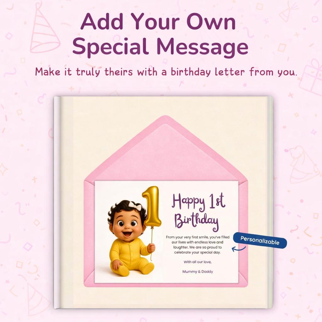 Personalized First Birthday Book, Custom Baby Storybook with Name, 1st Birthday Gift for Boys & Girl, Personalized Baby Keepsake